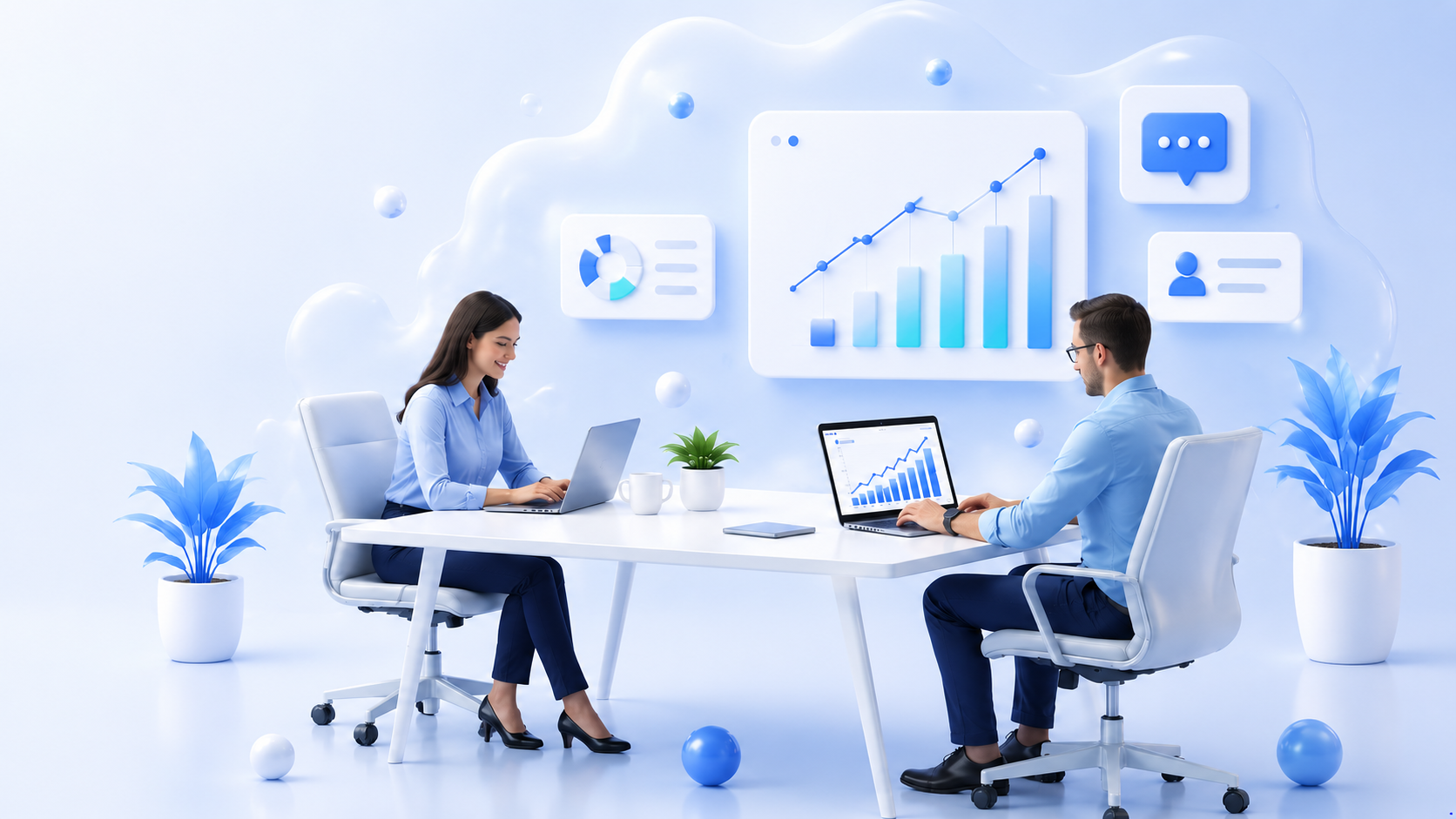 Digital marketing growth illustration